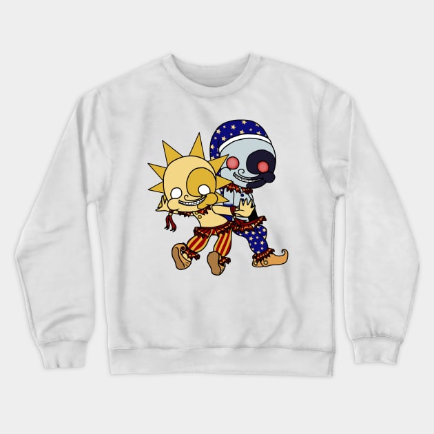 sun and moon chibi Crewneck Sweatshirt by LillyTheChibi